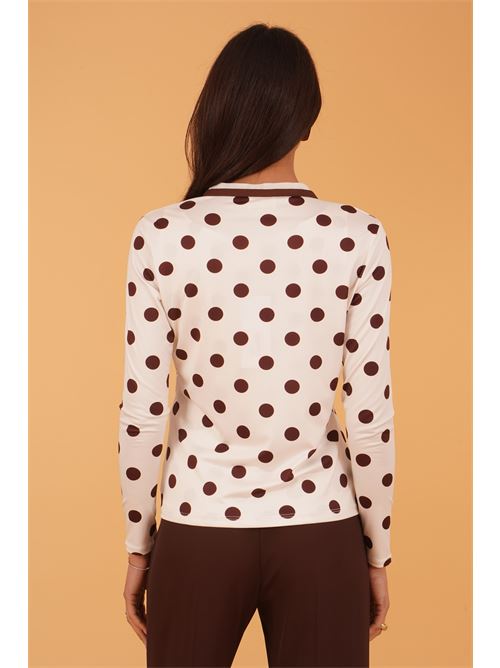 Cardigan pois in viscosa elastica GM by Gai Mattiolo | GM3704BURRO/MORO